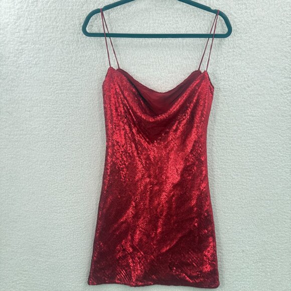 Zara Red sequin mini dress NWT Size S - Picture 5 of 13